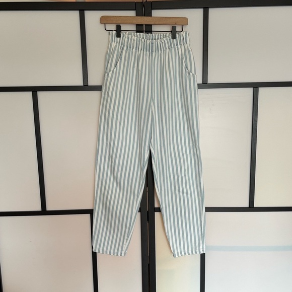 Vintage Boxer Style pull on pants stripes blue stretchy waist. Women’s small - Picture 2 of 16
